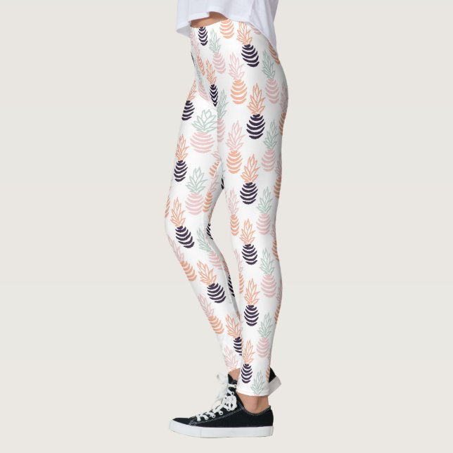 Sommarfärgat ananasfruktmönster leggings (Vänster)