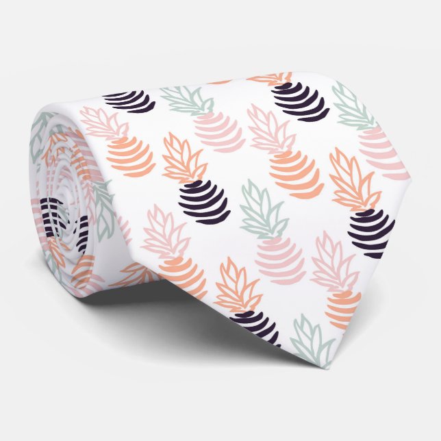 Sommarfärgat ananasfruktmönster slips (Rullad)