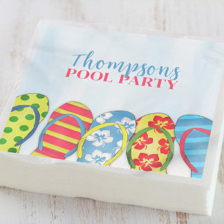 Sommarfärgen Bassäng Party Anpassningsbar Pappersservett