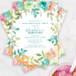 Sommarfärgen Blommigt 30års födelsedag Party Inbjudningar<br><div class="desc">Nytt för sommaren 2024. Modern och färglös sommarfärgsfärg har rosa-,  turkosblått-,  gult- och orange-blommor. De bildar rustik,  boho chic,  botaniskt ram kring din födelsedagsfest. Den här artikeln ingår i Blommigten Sommarfärg. Den innehåller professionellt designade inbjudningsmallar,  välkomsttecken och party-dekorationer.</div>