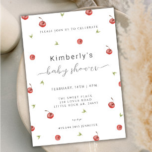 Sommarfärgen Cherry Sweet Baby Shower Inbjudningar