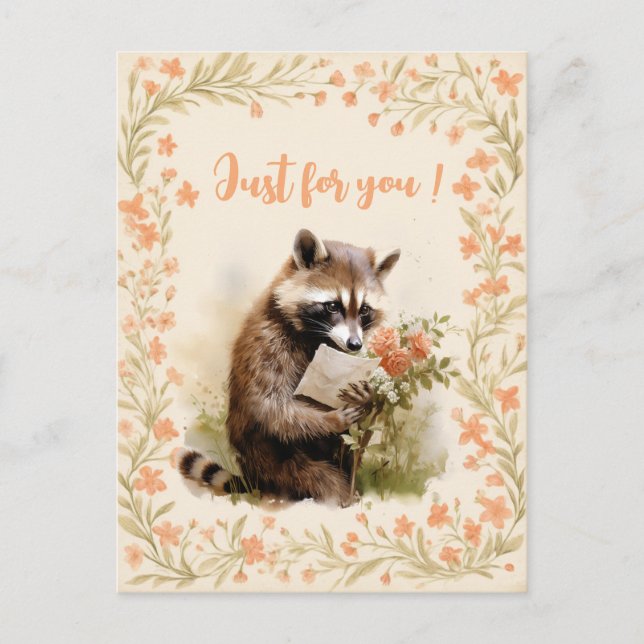 Sommarfärgen Raccoon - Bara för dig - Vykort (Framsida)