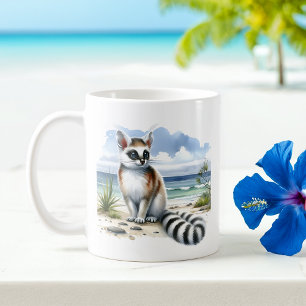 Sommarfärgen Ringtail på stranden Kaffemugg