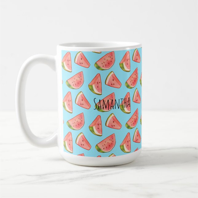 Sommarfärgen Watermelon Slices Kaffemugg (Vänster)