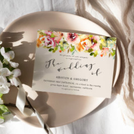 Sommarfärgning Garden Blommigt bröllopsinbjudan Inbjudningar