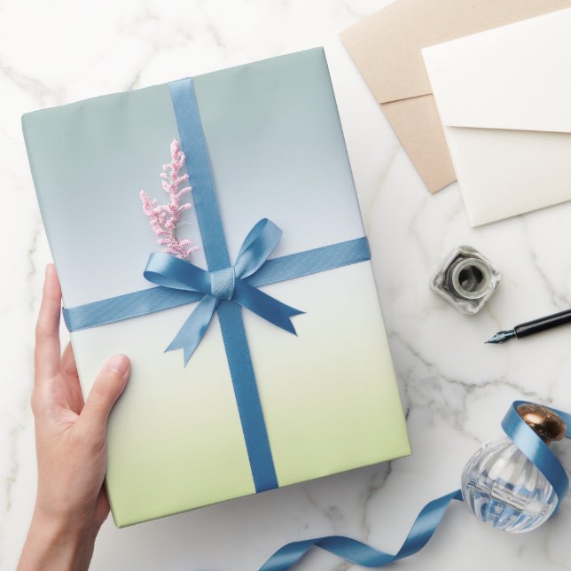Sommarfärgsgradient Coola Blue Grönt Ombre Presentpapper (Gifting)