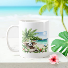 Sommarfärgslottet på stranden kaffemugg