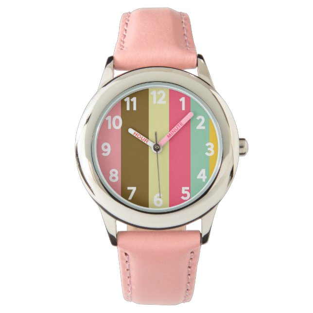 Sommarfärgsstripdesign Armbandsur (Framsida)