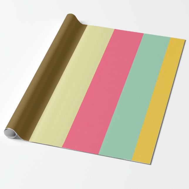Sommarfärgsstripdesign Presentpapper (Utrullad)