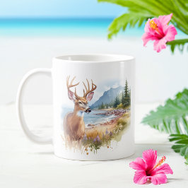 Sommarfärgsvit, skräddarsydd hjort kaffemugg
