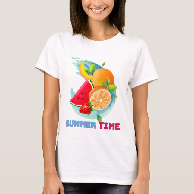 Sommarfärsk frukt T-Shirt-nyckelkedjan T Shirt (Framsida)