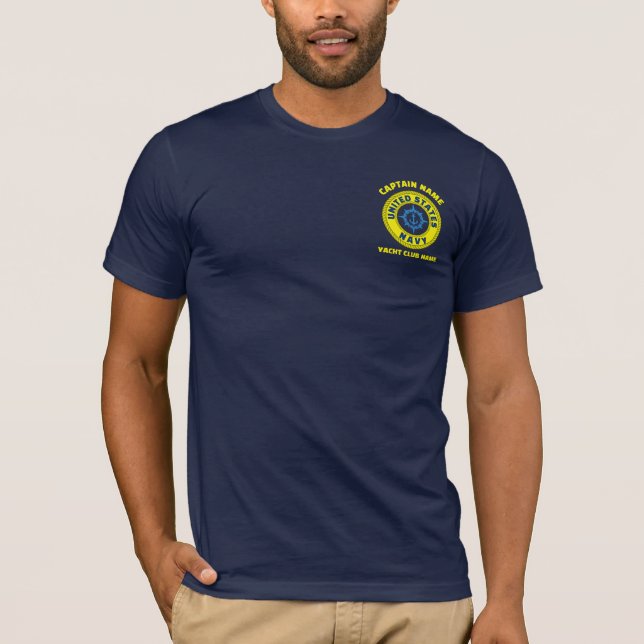Sommarfartyg för blå marinens anchor t shirt (Framsida)