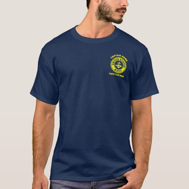 Sommarfartyg för blå marinens anchor t shirt (Framsida)