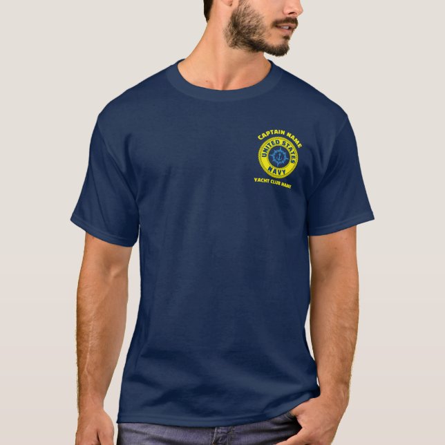 Sommarfartyg för blå marinens anchor t shirt (Framsida)