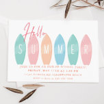 Sommarfest Avslutning av skolårsfest Firande Inbjudningar<br><div class="desc">Hurra,  sommaren är här. Skolan är stängd för sommaren. Fira den sista skoldagen med denna söta inbjudan med pastellfärgade surfbrädor. Avsluta skolåret med en rolig poolparty med alla dina vänner</div>