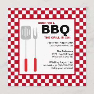 Sommarfest BBQ-inbjudan Inbjudningar