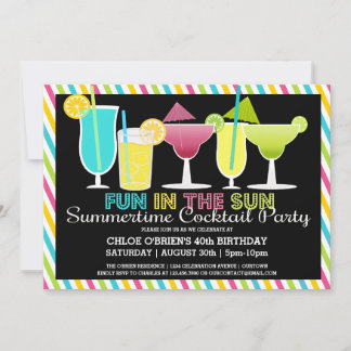Sommarfest Cocktail Party Inbjudningar