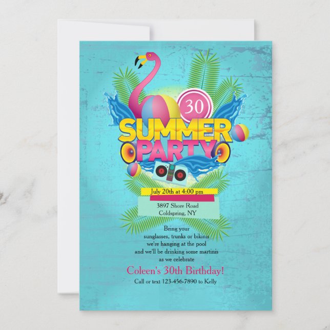 Sommarfest Flamingo Inbjudan (Framsida)