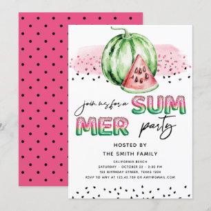 Sommarfest Folieballongbokstäver Melon Inbjudningar