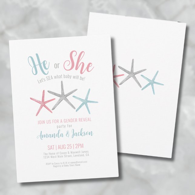 Sommarfest för könsbestämning av bebisen inbjudningar (Summer Gender Reveal Party Invitation)