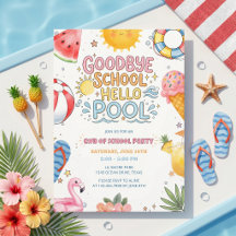 Sommarfest Hej då skola Hej pool Inbjudan