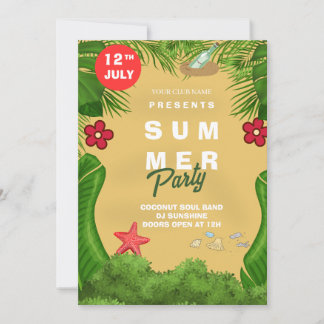 Sommarfest-inbjudan på stranden inbjudningar