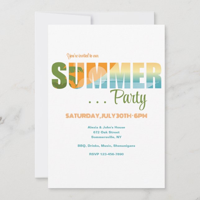 Sommarfest Inbjudningar (Framsida)