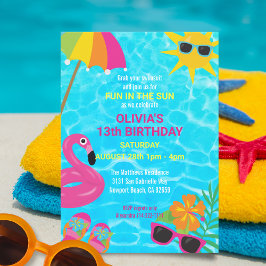 Sommarfest Poolparty Födelsedagsfest Inbjudningar