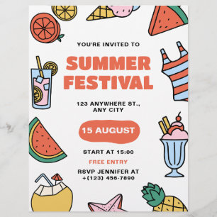 Sommarfestfest, barnfest Sommarfest Reklamblad