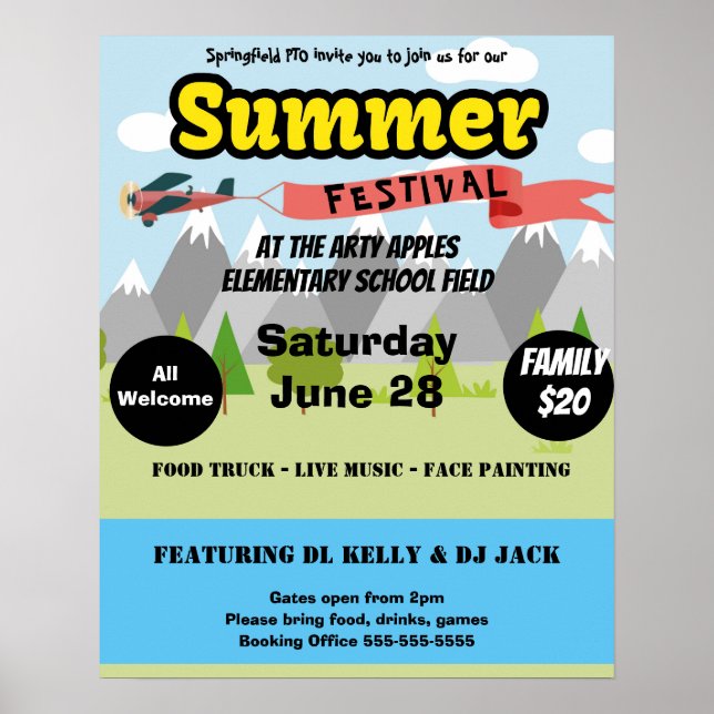 sommarfestival, festival för community festival poster (Framsidan)