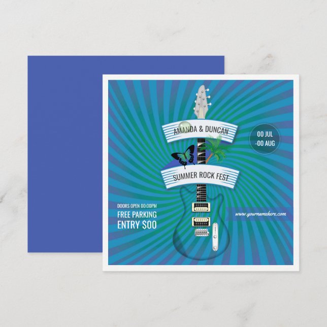 Sommarfestivalen Sten lägger till logotyp inbjudan (Fram/baksida)