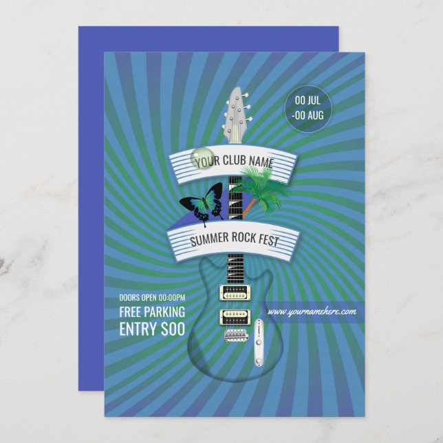 Sommarfestivalen Sten lägger till logotyp inbjudan (Fram/baksida)