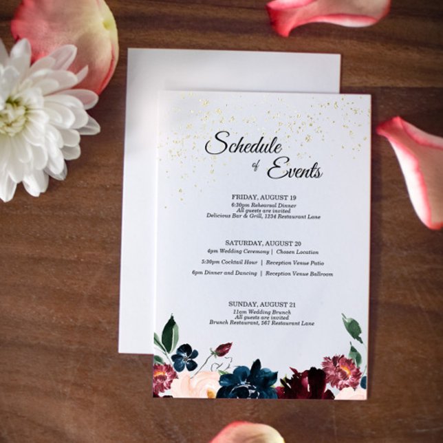 Sommarfirande Bröllopsschema Bifogad korthållare Tilläggskort (Skapare uppladdad)