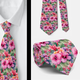 Sommarfirande halsduk | Tropisk hibiskus Slips