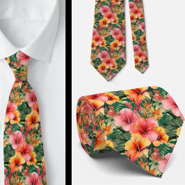 Sommarfirande halsduk | Tropisk hibiskus Slips