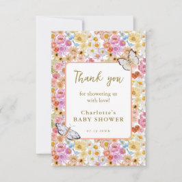 Sommarfjäder, Blommigt Bloom Baby Shower Flat Tack Kort