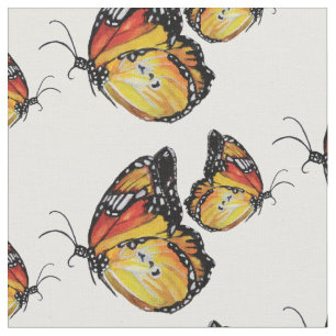 Sommarfjäril, vattenfärg Art Fabric Tyg