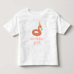 sommarflamingo flotte barn födelsedags poolparty t shirt