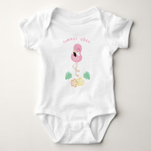 Sommarflärp Rosa Flamingo Flickig Sommarstämning T Shirt