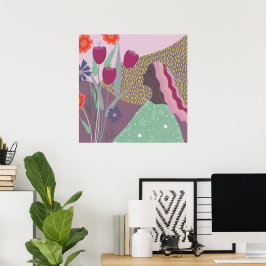 Sommarflicka, färgad poster