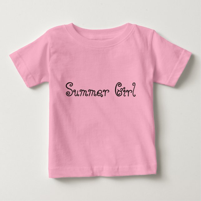 Sommarflicka typografi Baby Tutu Linne Rosa Tee (Framsida)