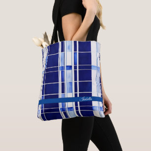 Sommarflottan Blue Boat Modern Rand Collection Tygkasse