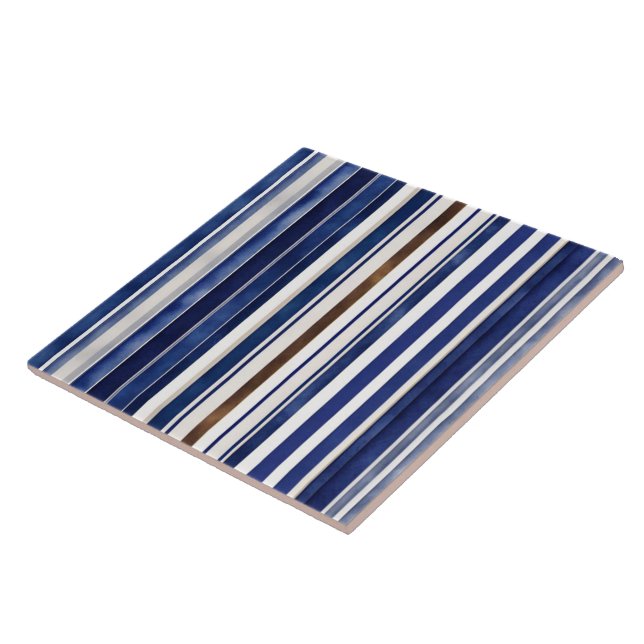 Sommarflottan Blue Trendig Boat Rand Collection Kakelplatta (Sidan)