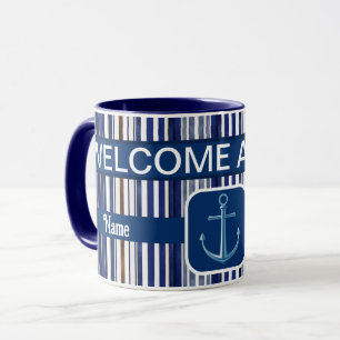 Sommarflottan Blue Trendig Boat Rand Collection Mugg