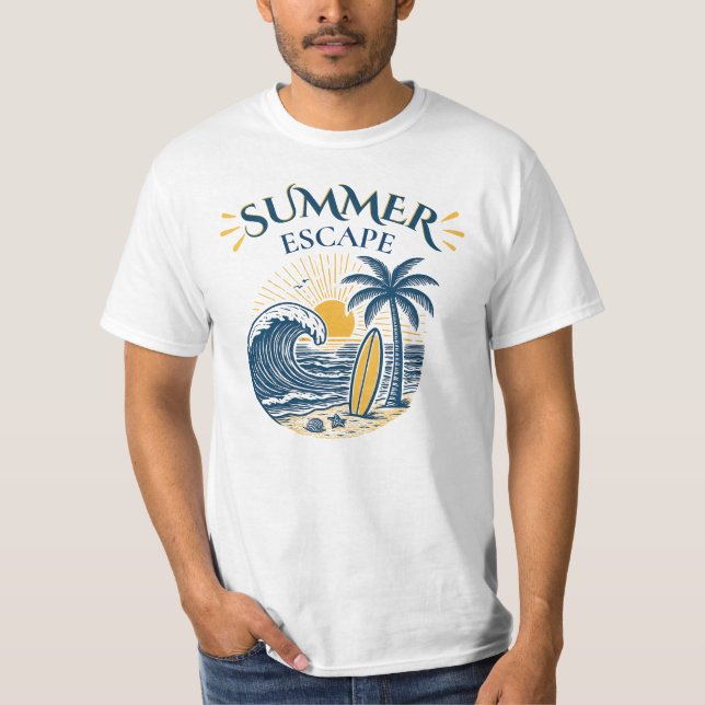 Sommarflykt Beach T-Shirt | Surf & Semester Design (Framsida)