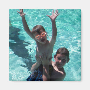 Sommarflykt vid morföräldrarnas foto magnet