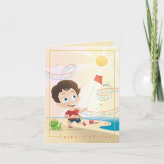 Sommarfödelsedaghälsning. 2/12. kort