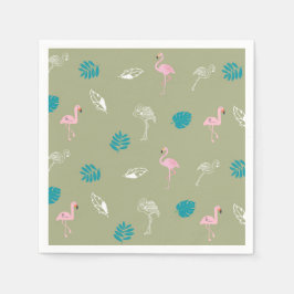 Sommarfödelsedags- & Flamingopartybord Dekoration Pappersservett