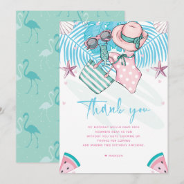 SommarFödelsedagsfest Cute Rosa Turcos Tack Kort