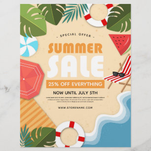 Sommarförsäljningsbutiksrabatt för butiksförsäljni reklamblad
